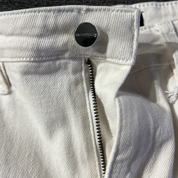 SANCTUARY Sidewalk Distressed Fringe Hem Rigid Denim Shorts - Picture 8 of 9